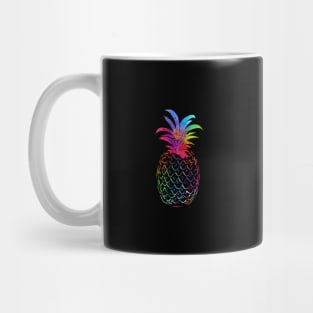 Pineapple With Rainbow Colorful Around Edges Kawaii Style Mug